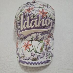 Robin Ruth 'Idaho' Floral Embroidered‎ Snapback Hat Ball Cap Lavender Orange Adj